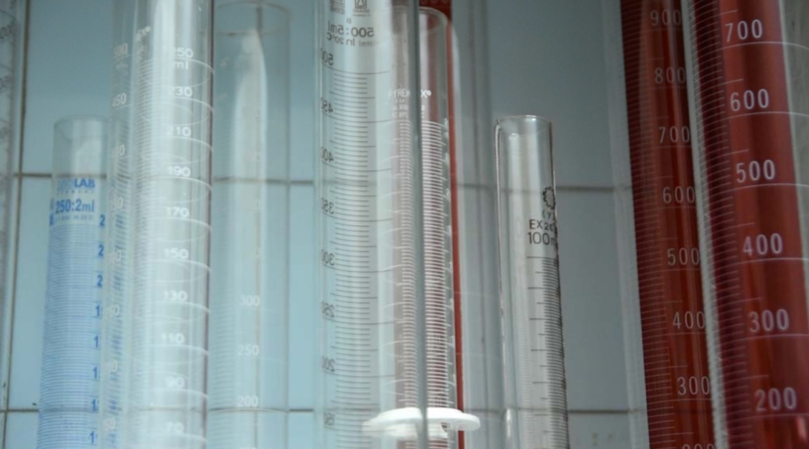 Measuring glassware in the quality lab